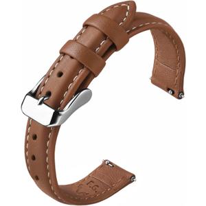 Fullmosa Watch Band, Quick Release Leather Watch Strap for Men Women, Replacement Bands Width 12mm 14mm 16mm 18mm 19mm 20mm 21mm 22mm 24mm