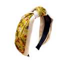 Women's Fashion Headbands - Vintage Ethnic Style Wide Knot Hair Accessories, Floral Fabric Headbands for Women (20-Turmeric, One Size) (1 Count (Pack of 1))