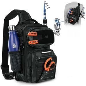 KastKing BlowBak Tactical Sling Tackle Bag-Lightweight Fishing Backpack Storge Fishing Gear and Equipment,Gift for Men
