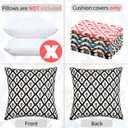 2 x Black Throw Pillow Covers Black and White Pillow Covers 18x18 for Couch Modern Farmhouse Block Print Cushion Cases Grey Boho Home Decor for Sofa Chair Bedroom Living Room Gray