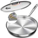 Tri-Ply Stainless Steel Frying Pan, Compatible with All Cooktops Up to 600, Large Frying Pan with lids, Induction-Ready Skillet, Dishwasher and Oven Safe, Even Heat (12.4 Inch)