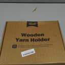 Gkmri Wooden Yarn Holder for Crocheting, Magnetic Yarn Holder Spinner with 360 Rotation & 2 Spindles, All-in-One with Phone Stand & Crochet Hook Storage, Perfect Gifts for Knitters