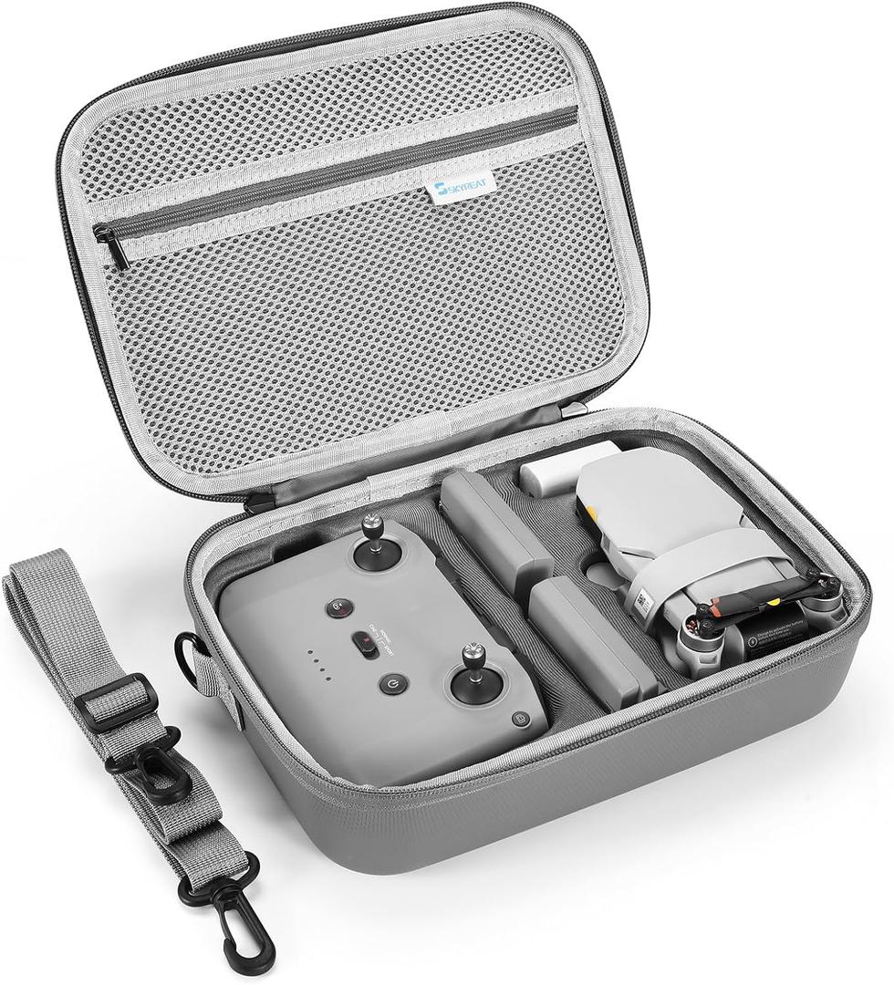 Skyreat Mini 4K/2 SE Drone Case, Portable Leather PU Case with Shoulder Strap, Handle and Propeller Holders