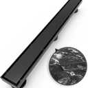 WEBANG 24 Inch Linear Shower Drain Rectangular Floor Drain with Accessories Reversible 2-in-1 Cover Tile Insert Grate Removable SUS304 Stainless Steel CUPC Certified Matte Black