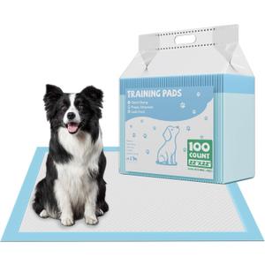 DUMOS 100 Count Puppy Pads for Dogs, 22" x 22" Potty Puppy Training Pad, Dog Cat Pee Pads, Super Absorbency Disposable Pet Leakproof Quick Drying Pad (21.7"x21.7")