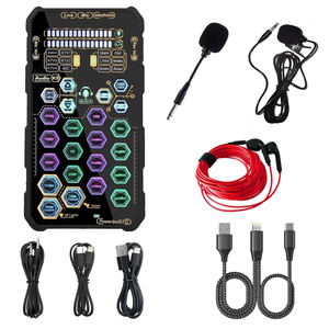 Small Handheld Sound Card Set for Podacsting, Broadcasting, Living, Singing, Recording, Gaming with Families, Friends, Gift,YouTube, TikTok