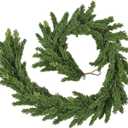 6.2FT Real Touch Christmas Cedar Garland Artificial Realistic Thick and Lush Faux Green Pine Garlands, Christmas Garland for Mantle, Fireplace, Table, Outdoor Indoor Christmas Decorations