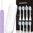 kingheroes Electric Toothbrush Set, Comes with 8 Brush Heads & Travel Case,4 Modes with 2 Minutes Built in Smart Timer, One Charge for 60 Days, 42000 VPM Motor (Purple)