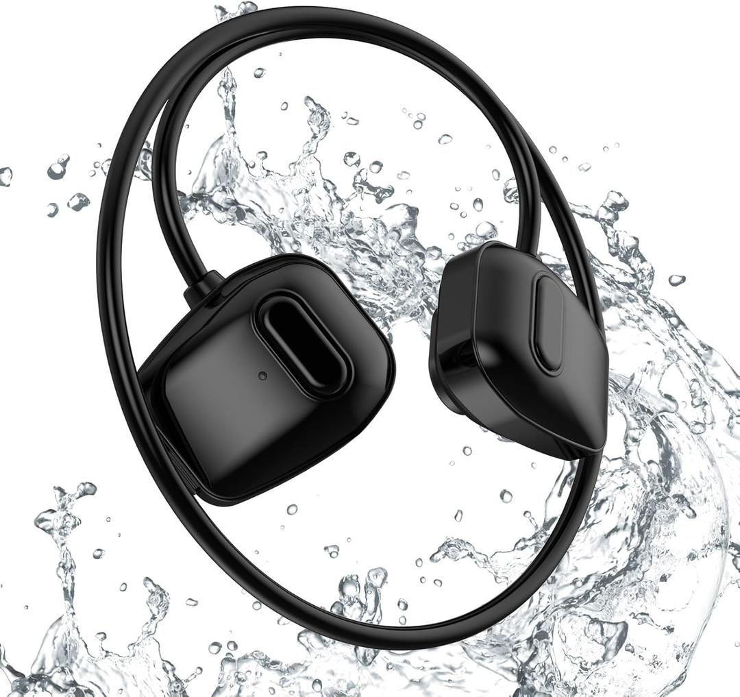 Bone Sound Bluetooth 5.3 IPX7 Waterproof Headphones for Swimming, Wireless Underwater Headset With 32GB MP3 Player, 9H Battery Life for Running Cycling