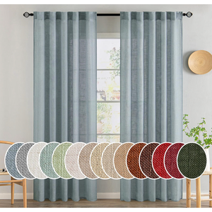 MIULEE Dusty Blue Linen Curtains 52x84 Inch Long for Bedroom Living Room
Soft Thick Linen Textured Window Drapes, Semi Sheer Light Filtering, Back Tab Rod Pocket, Burlap Look Light Blue Decor