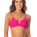 Maaji Hot Magenta Adhara Bralette Bikini Top, Reversible, Removable Cups, Adjustable, Pink, Large