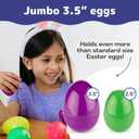 36PCS Large Plastic Easter Eggs, 3.5" Empty Plastic Easter Egg with Assorted Bright Colors for Easter Eggs Hunt, Easter Basket Stuffers, Filling Treats, Party Favor and Classroom Prize Suppy