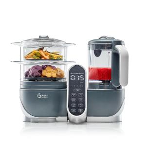 Babymoov Duo Meal Station Grey: Multi-Speed Baby Food Maker Steamer and Puree Blender, Baby Food Processor that warms & defrosts