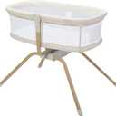 PRIMO Little Cloud Gliding Bassinet: Portable Folding Baby Bed with Removable Canopy, Travel Bag, and Mattress - Ideal Baby Bassinet, Lounger for Newborns, Bedside Sleeper, Perfect Travel Crib, Oatmeal 