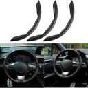 Mandark 3PCS Carbon Fiber Car Steering Wheel Cover, Anti-Skid Leather Vehicle Segmented Steer Wheel Protector, Auto Interior Protection Guard Accessories, Universal for Most Cars (Black)
