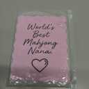 Mahjong Shuffler Cards Extra Thick 0.04" PVC Tile Mixers with Grandma Quotes, Waterproof Mah Jongg Accessories and Nana Gifts for Women Game Night, 4 Pcs with Zipper Pouch (Nana's Game Night)