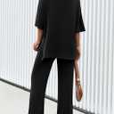 PRETTYGARDEN 2 Piece Lounge Sets for Women Summer 2025 Short Sleeve Tops Wide Leg Pants Matching Travel Outfits Clothing (Black,X-Small) 