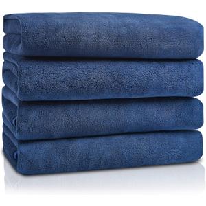 GraceAier Ultra Soft Bath Towels 4 Pack (28" x 56") - Quick Drying - - Microfiber Coral Velvet Highly Absorbent Towel for Bath Fitness, Bathroom, Sports, Yoga, Travel