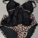 BMJL Tankinis Swimsuit for Women 2 Piece Bathing Suits with Cute Ruffle Detail High Waisted Tankini (Medium, Black93)