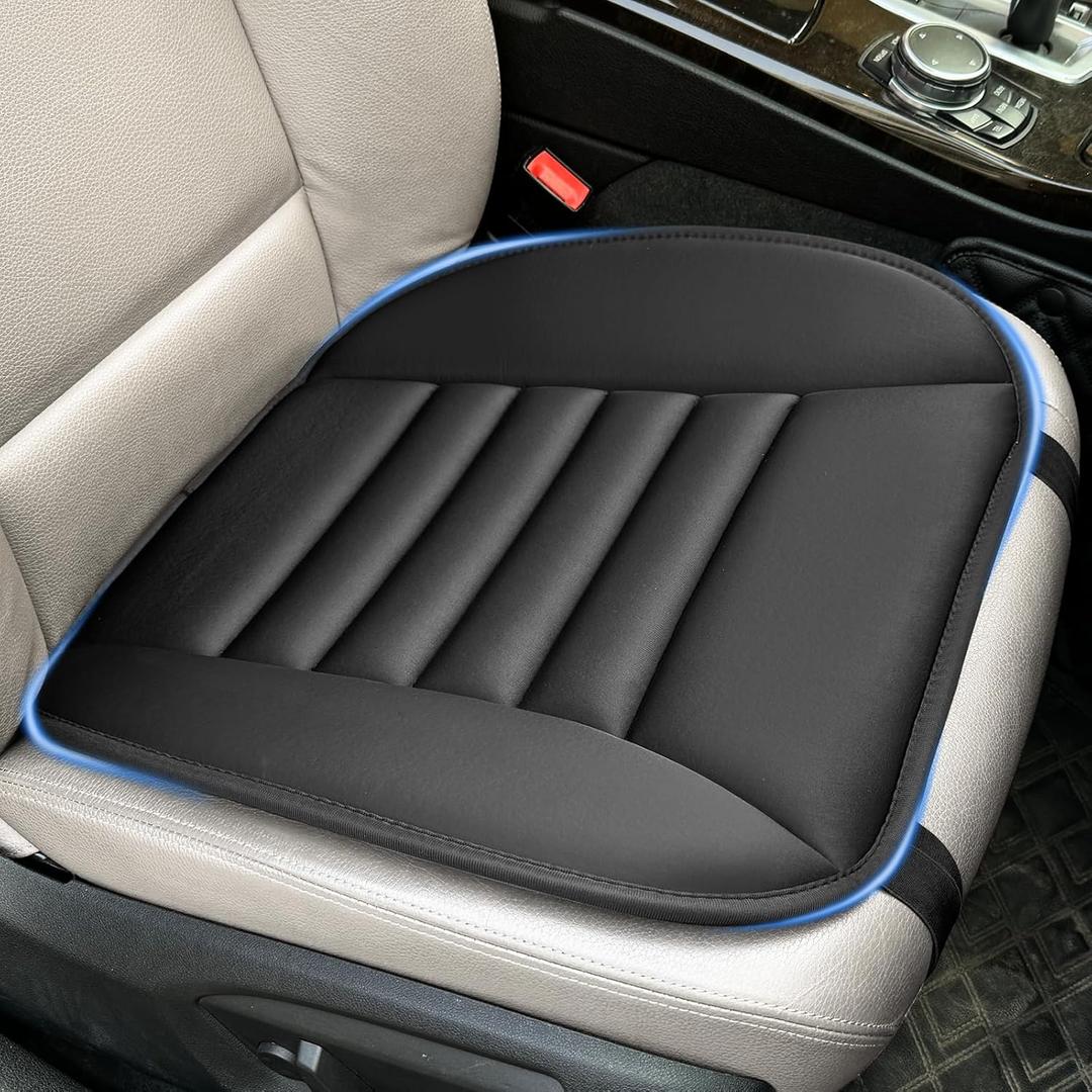 Car Seat Cushion Pad with 1.2inch Comfort Seat Protector for Car Driver Seat Office Chair Home Use Memory Foam Seat Cushion with Non Slip Bottom