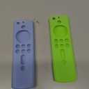 [2 Pack] Firestick Remote Cover Case (Glow in the Dark) Compatible with Fire TV Stick 4K Alexa Voice Remote Control (Green & Sky Blue) (Sky Blue + Green)