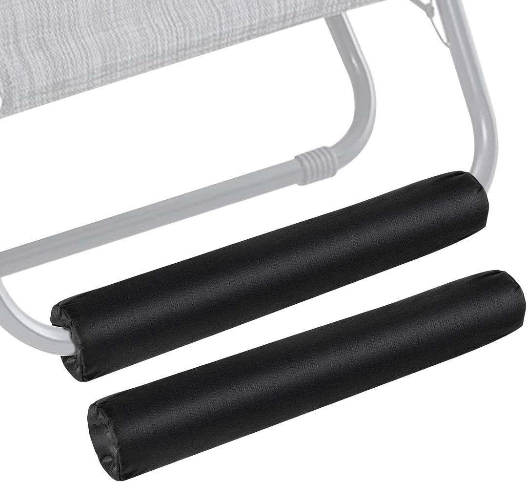 2PCS Zero Gravity Chair Footrest Cushion, Black, Fabric, Metal Frame, Modern Style, Ergonomic, Adjustable, Standard Size, Perfect for Resting, Office