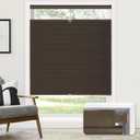 LazBlinds No Tools No Drill Cordless Cellular Shades, Top Down Bottom Up (TDBU) Honeycomb Shades for Home, Blackout Light Blocking Thermal Insulation Blinds for Windows, 26" W x 48" H, Dark Coffee