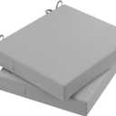 AAAAAcessories Outdoor Seat Cushions for Chairs, Waterproof, Fade-Resistant Patio Furniture Replacement Cushions, 20" x 18" x 3", Set of 2, Gray