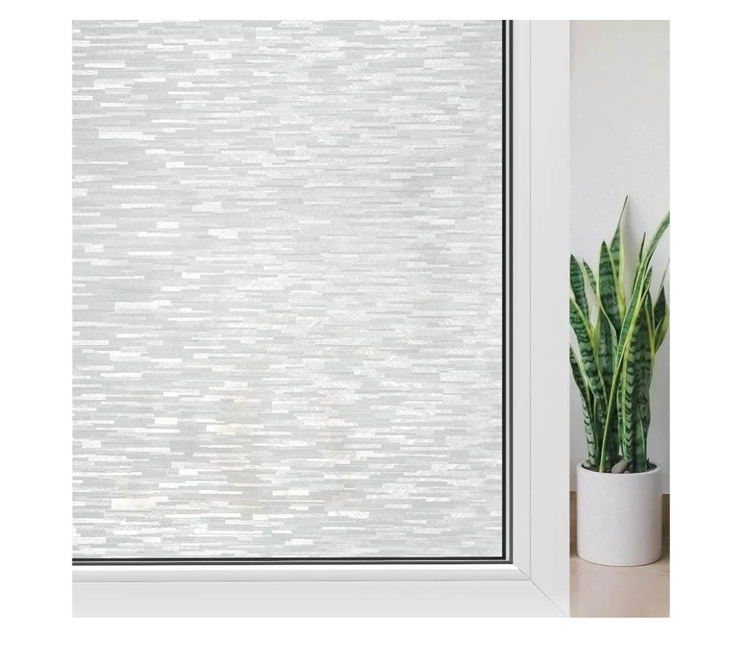 Haton Window Privacy Film, Frosted Glass Static Cling Sun Heat Blocking Window Clings, Frosting Opaque Coverings Stickers Tint for Home Office Door, Non Adhesive, White 17.5" x 78.7"
