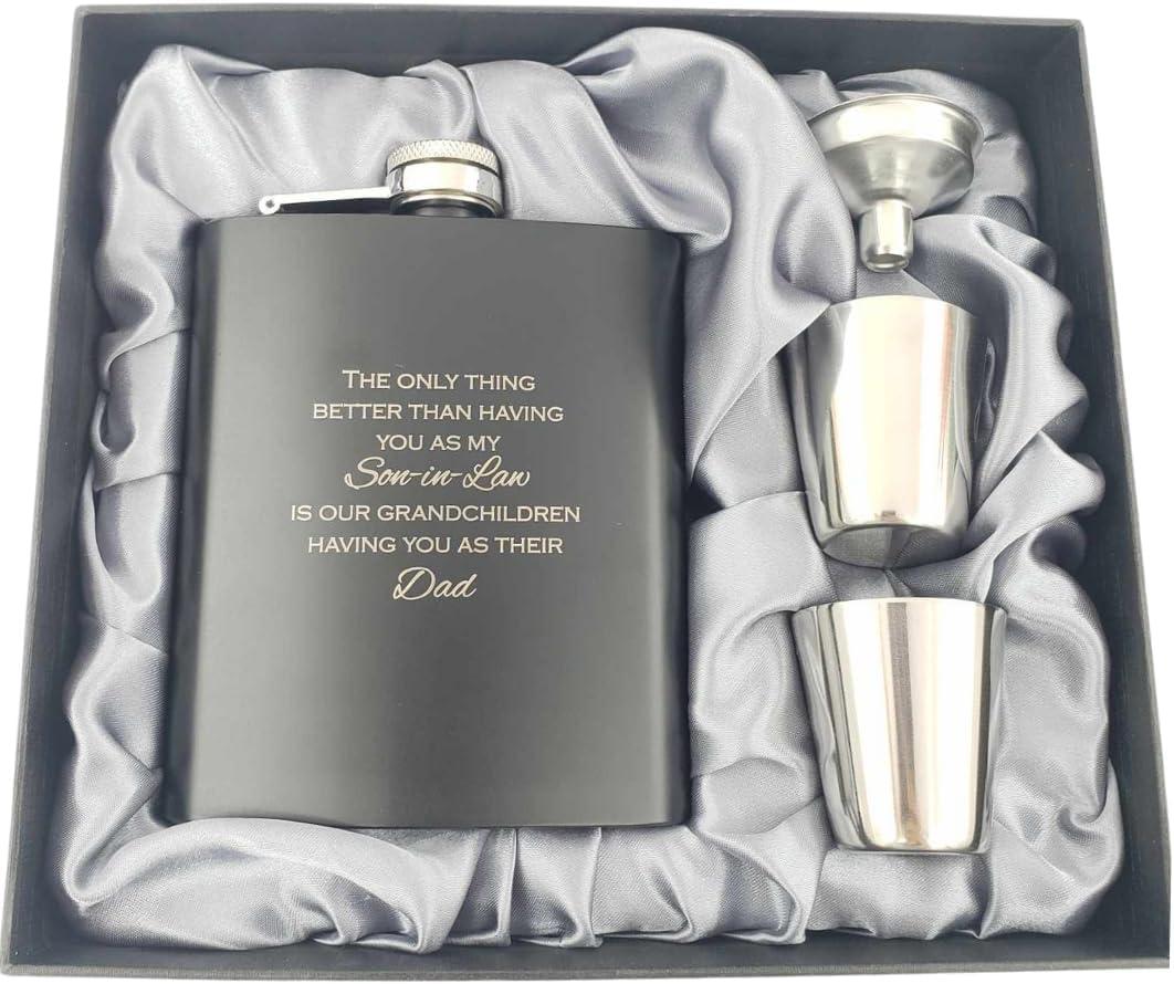 Having You Son-in-Law Dad Flask - Perfect Fathers Day & Birthday Gift for Son in Law