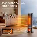 Space Heater, 1500W PTC Ceramic Heaters for Indoor Use with Remote, 24H Timer, Oscillation, Tip-Over and Overheat Protection, Fast Safety Heat for Home Office- Upgraded