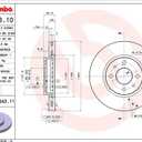 Brembo 09.5843.11 UV Coated Pillar Vented Front Brake Rotor ALFA ROMEO/CHRYSLER/CITRON/FIAT/LANCIA/PEUGEOT OE# 46401356