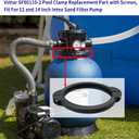 SF80110-2 Pool Clamp Collar Ring Replacement Part 10 inches big with Screws For 12 and 14 Inch Pump Flow Rate: 2,100 and 2,800 gph Intex Sand Filter Pump Above Ground Pool