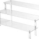 Acrylic Risers Display Stands, 3 Tier Perfume Organizer Display Shelf & Versatile Cupcake Stand Holder, Display Risers for Figures, Dessert Shelves for Party for Decoration and Organizer (1PACK Large 11.8IN)
