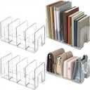 4 Pack Clear Acrylic File Organizer, Purse Organizer, File Sorter Desktop File Folder Organizer for Book, Envelopes, Mail, Document, Notebook, Office Supplies, Handbag