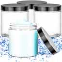 MotBach 3 Pack 16oz Glass Jars with Lids, 480ml Round Clear Glass Cosmetic Containers Makeup Jars, Refillable Travel Size Container Jar for Lotion Cream Powder Sample Ointment Salve Balm Storage