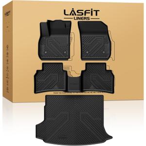 LASFIT Floor Mats for Buick Envision 2021-2026, TPE All Weather Protection Custom Fit 1st & 2nd Row Floor Liners and Trunk Mats Rubber Car Liners for Buick Envision Accessories, Black, Easy to Clean