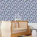 CRE8TIVE Black Blue Cat Wallpaper Stick and Peel Cute Kitten Cat Paw Print Wallpaper for Kids Nursery Wallpaper 12"x118" Adhesive Blue Contact Paper Removable Animal Wallpaper for Bedroom Bathroom