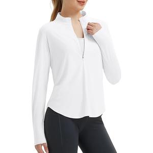 baleaf Women's Sun Shirts UPF50+ Half 1/4 Zip Shirt Rash Guard Long Sleeves SPF Lightweight Clothing UV Protection Hiking Top, Size XL