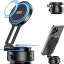 Electric Vacuum Magnetic Suction Phone Holder, 360° XO Rotating Electric Vacuum Magnetic Car Phone Mount, Adjustable Foldable Strong Suction Car Holder Mount for iPhone16/15/14/13/12 Shower/Car/Mirro