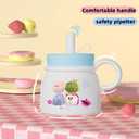 ZZT Insulted 24 OZ Ceramic Coffee mugs With Cute Monster Stickers, Extra Large Mugs, Large Handle Tumblers With Straw, Built In Stainless Steel Insulation Coffee Cups for School, Office, Home (Blue)