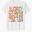 Peace Out Single Digits I'm 10 Groovy Retro 10th Birthday T-Shirt XS Pink