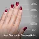 Glamnetic Press On Nails - Extra Short Fake Nails | Glossy Dark Maroon Press On Nails, Salon Quality Kit with Glue | Berry Baby - 30 Nail Set in 12 Sizes