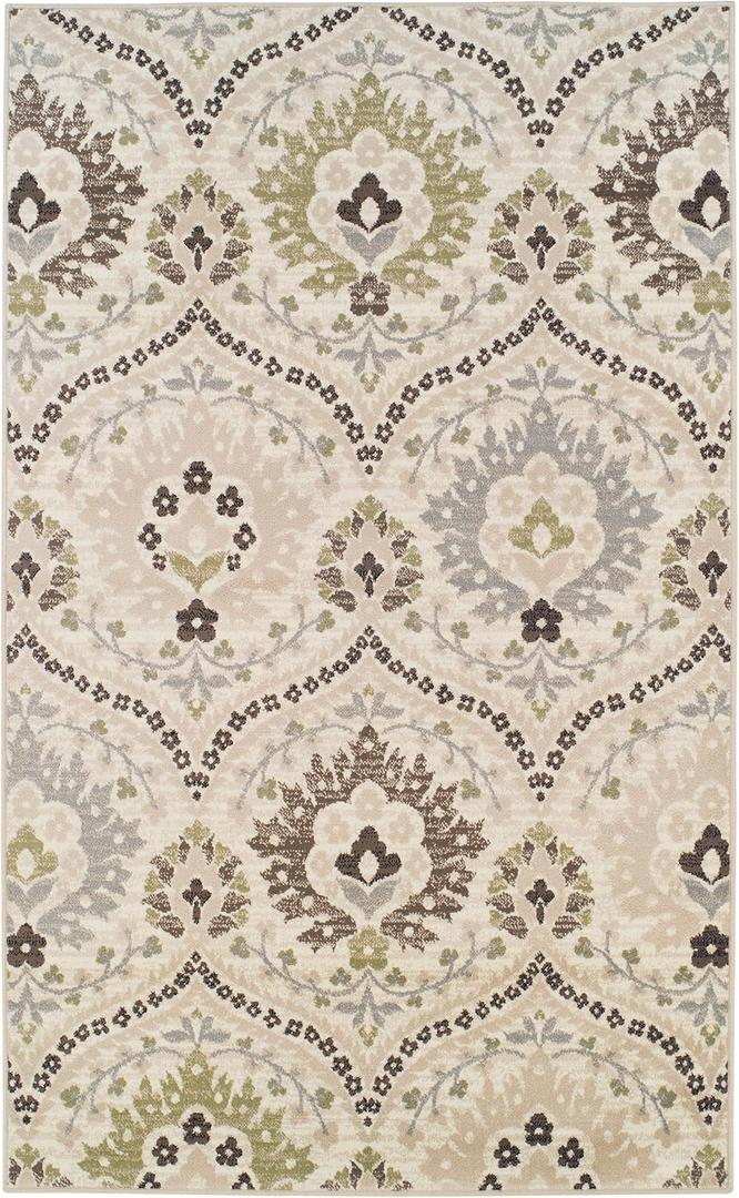 BLUENILEMILLS Blue Nile Mills: Modern Oriental Floral Damask Area Rug with Jute Backing, Multi-Color, 8' x 10' BLUENILEMILLS Blue Nile Mills: Modern Oriental Floral Damask Area Rug with Jute Backing, Multi-Color, 8' x 10'