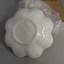 Porcelain Serving Dish,Ceramics Flower Relish Tray with Metallic Rim,Serving Bowls for Wedding,Party Perfect for Small Cereal, Pasta, Salad, Candy and Snacks White 6.6 inch (2pc-6.6 inch)