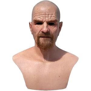 Realistic Old Man Mask Halloween Mask Scary Latex Old Man Grandpa Mask Halloween Wrinkle Face Mask