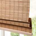 LazBlinds Cordless Bamboo Roman Shades, Light Filtering Window Treatment, Roll Up Bamboo Blinds for Windows, 47'' W x 60'' H