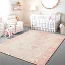 Istana 5x7 Area Rug - Pink Rugs for Living Room 5x7 - Foldable Rugs for Bedroom - Stain Resistant Washable Rug - Eco-Friendly Boho Area Rugs - Easy to Clean Living Room Rug