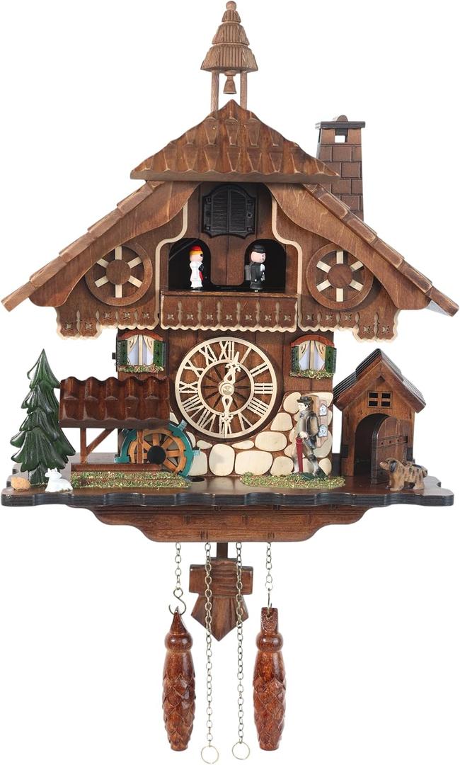 Handmade Wooden Cuckoo Clock, Quartz Wall Clock, Gift for Family