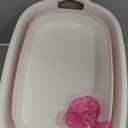 Collapsible Dog Bath Tub for Small Dogs & Cats, Portable Puppy Bath Tub with Water Drain Plug, Space Saving Foldable Pet Bathtub for Indoor & Outdoor Use, Pink